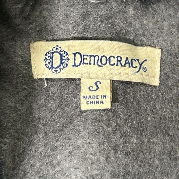Democracy Removable Fur Collared Long Vest Size Small Stylish Pockets - Picture 2 of 8